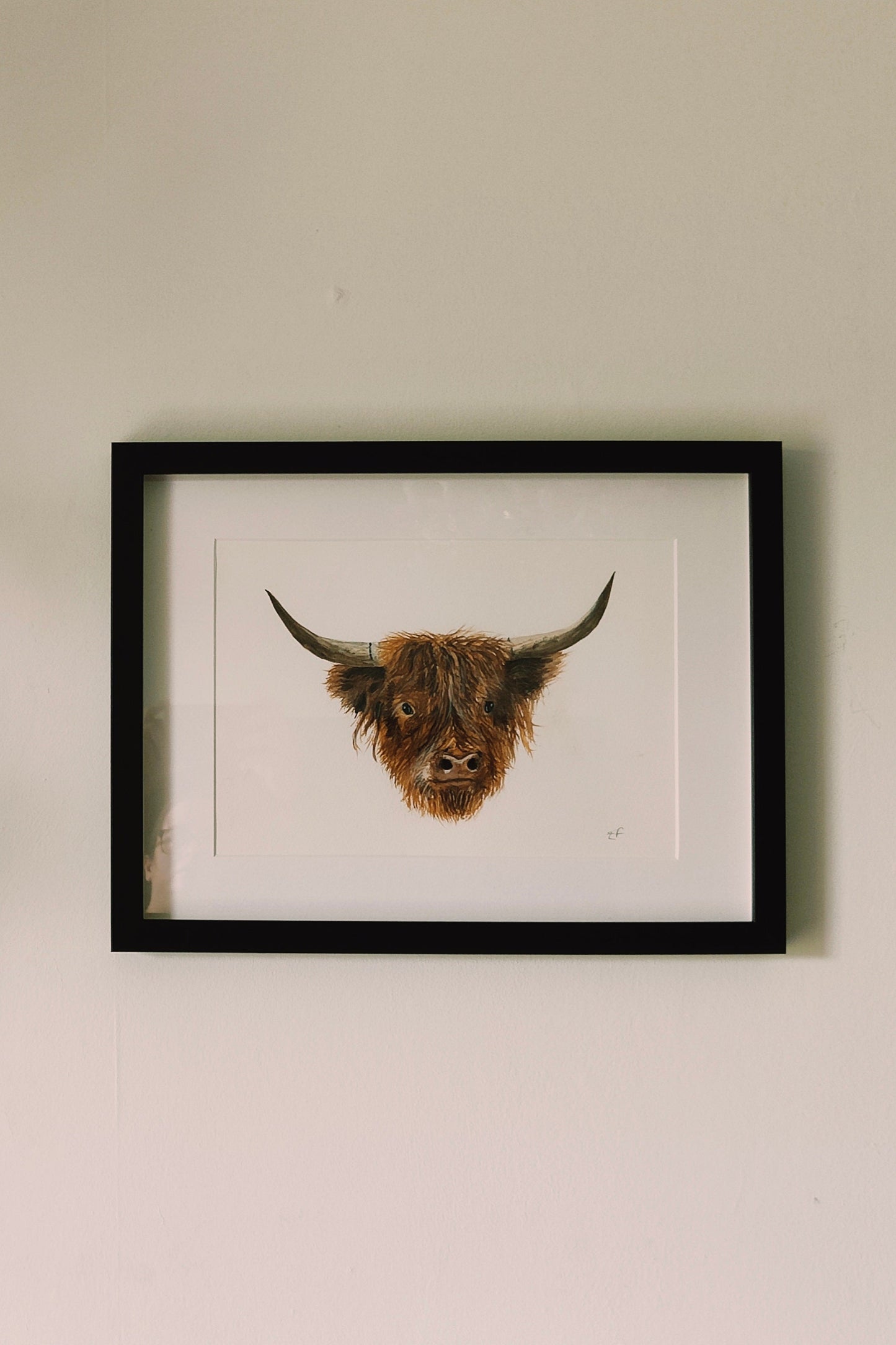 Highland Cow Watercolour Print